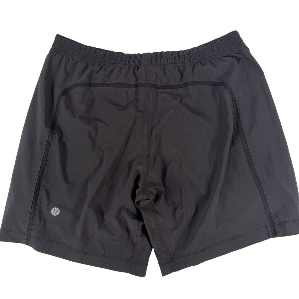 Lululemon Men's Lined Athletic Shorts Black XXL Recycled Polyester Nylon